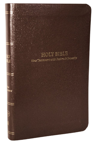 KJV Holy Bible: Pocket New Testament with Psalms and Proverbs, Brown Leatherflex, Red Letter, Comfort Print: King James Version