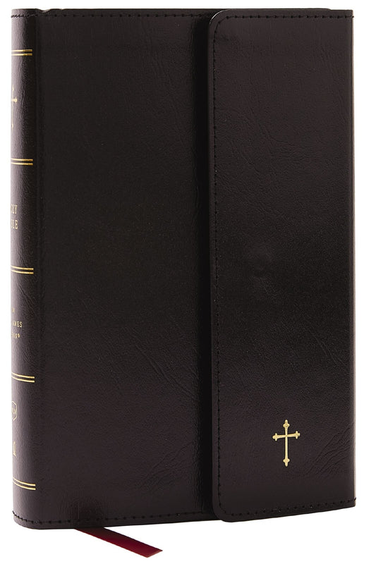 NKJV Compact Paragraph-Style Bible W/ 43,000 Cross References, Black Leatherflex W/ Magnetic Flap, Red Letter, Comfort Print: Holy Bible, New King Jam