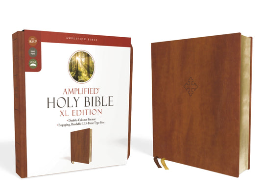 Amplified Holy Bible, XL Edition, Leathersoft, Brown-Bibles-9780310109426-BookBizCanada