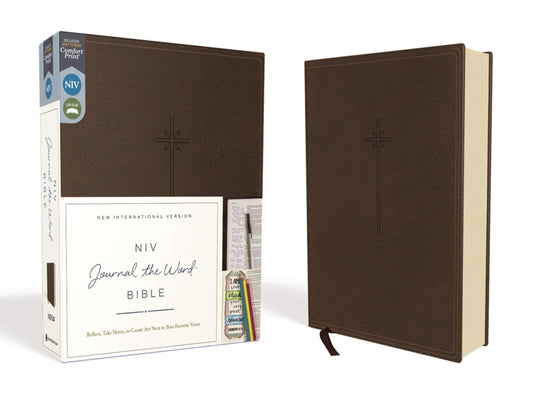 NIV, Journal the Word Bible, Imitation Leather, Brown, Red Letter Edition, Comfort Print: Reflect, Take Notes, or Create Art Next to Your Favorite Ver-Young Adult Misc. Nonfiction-9780310450276-BookBizCanada