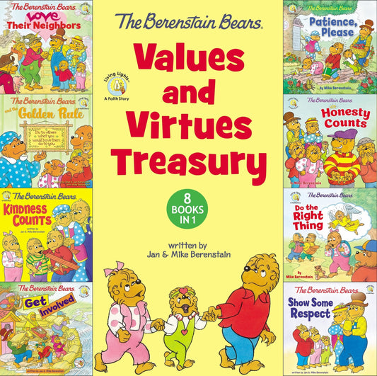 The Berenstain Bears Values and Virtues Treasury: 8 Books in 1 - Berenstain, Mike (Hardcover)-Children's Books/Ages 4-8 Fiction-9780310734956-BookBizCanada