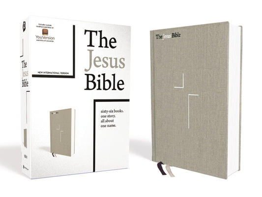 The Jesus Bible, NIV Edition, Cloth Over Board, Gray Linen, Comfort Print - Passion Publishing (Hardcover)-Bibles-9780310452195-BookBizCanada